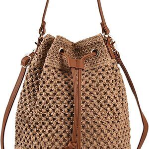 Straw Woven Crossbody Bag Small Vacation Handbag Girl's Beach Purse